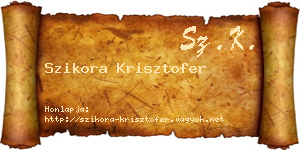 Szikora Krisztofer névjegykártya